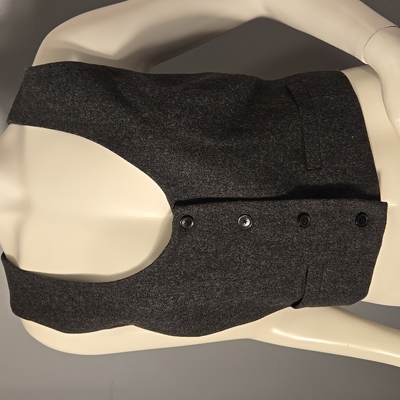 Equipment Femme Charlie Charcoal Heather Gray Cropped Wool Vest Size 10 - Picture 4 of 11